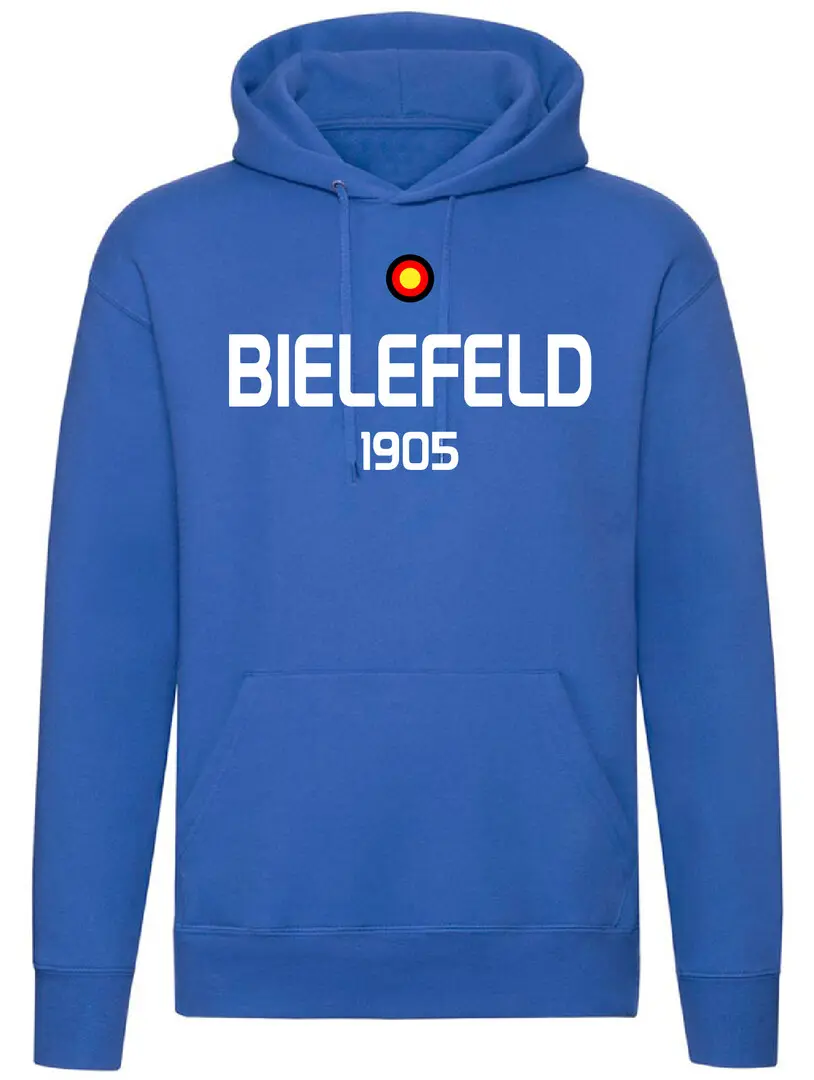 Felpa blu cappuccio Bielefeld 1905