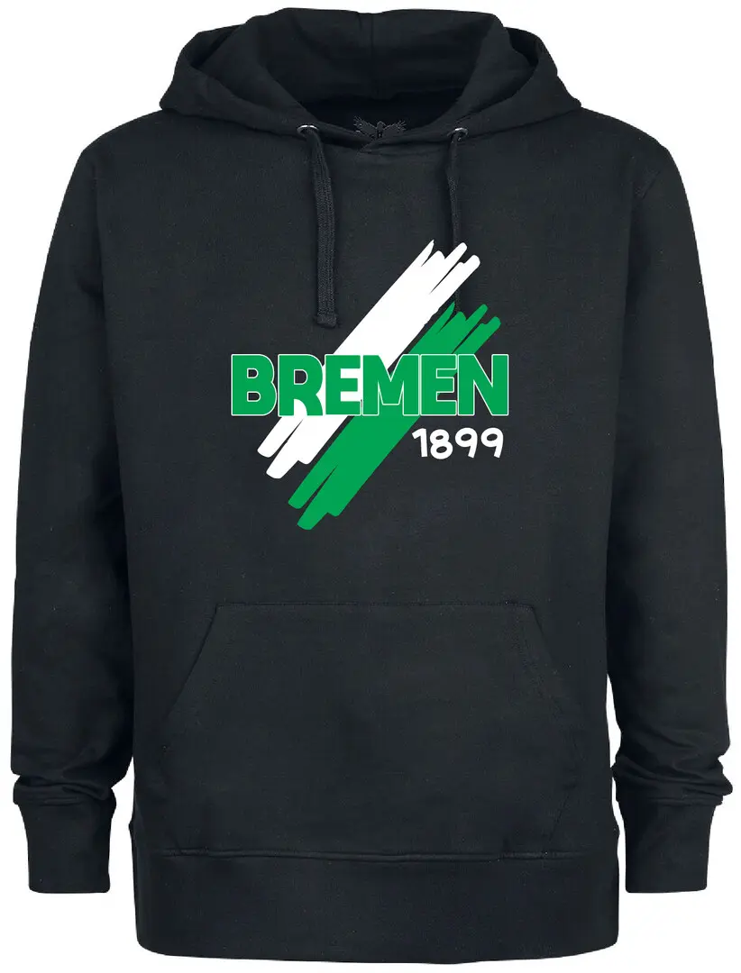 Felpa nera cappuccio bremen  pennellata