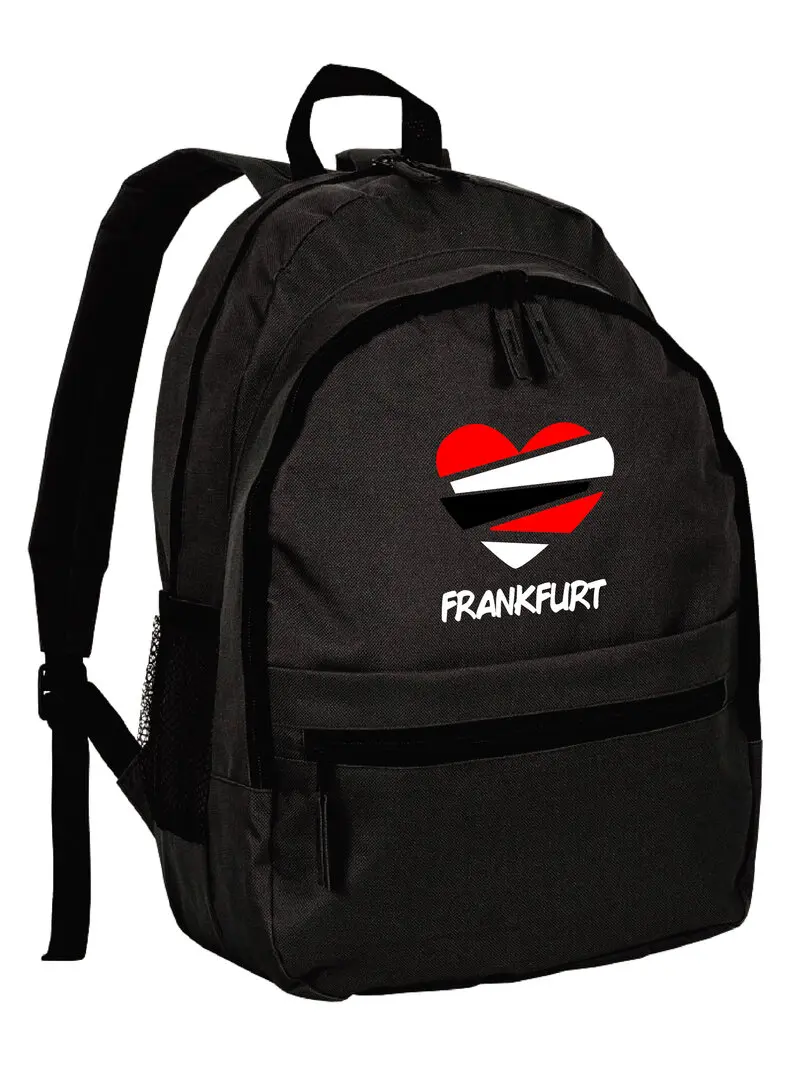 Zainetto nero stampato Frankfurt